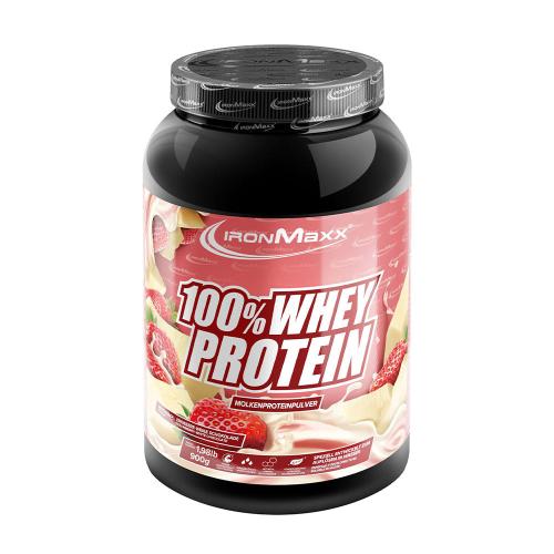 Ironmaxx 100% Whey Protein (900 g, Cioccolato Bianco alla Fragola)