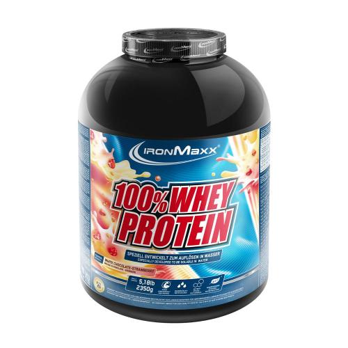 Ironmaxx 100% Whey Protein (2350 g, Cioccolato Bianco alla Fragola)