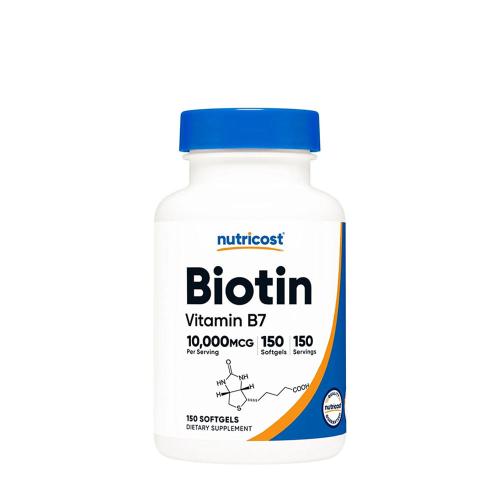 Nutricost Biotin with Coconut Oil 10,000 mcg (150 Capsule morbida)