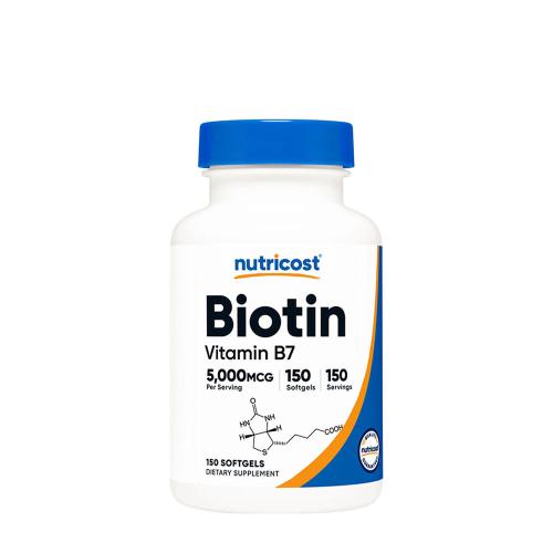 Nutricost Biotin with Coconut Oil Softgels 5000 mcg (150 Capsule morbida)