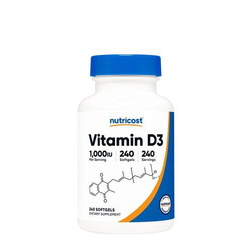 Nutricost Vitamin D3 1,000 IU (240 Capsule morbida)