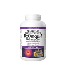   Natural Factors RxOmega-3 with Vitamin D3 Maximum Triple Strength 900 mg (150 Capsule morbida)
