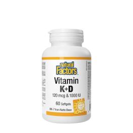   Natural Factors Vitamin K+D 120 mcg & 1000 IU (60 Capsule morbida)
