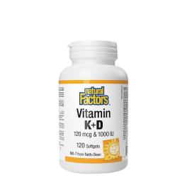   Natural Factors Vitamin K+D 120 mcg & 1000 IU (120 Capsule morbida)