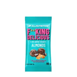   ALLNUTRITION Fitking Delicious Almonds (90 g, Cioccolato al latte e bianco con scaglie di cocco)