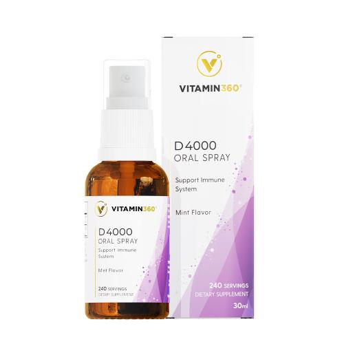Vitamin360 D4000 IU Oral Spray (30 ml, Gusto menta)