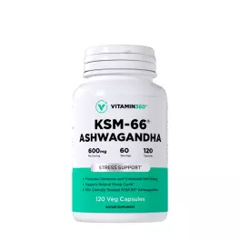   Vitamin360 KSM-66 Ashwagandha® 600 mg – Integratore alimentare premium con ashwagandha (120 Capsule veg)